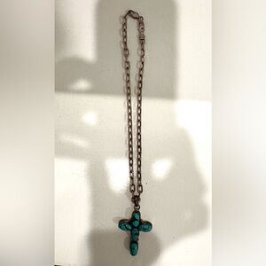 Turquoise Cross Pendant Necklace